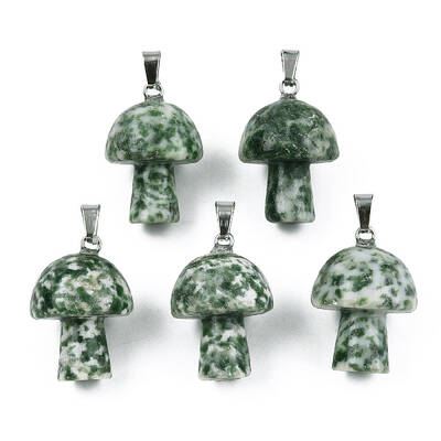 Natural Green Spot Jasper Pendants