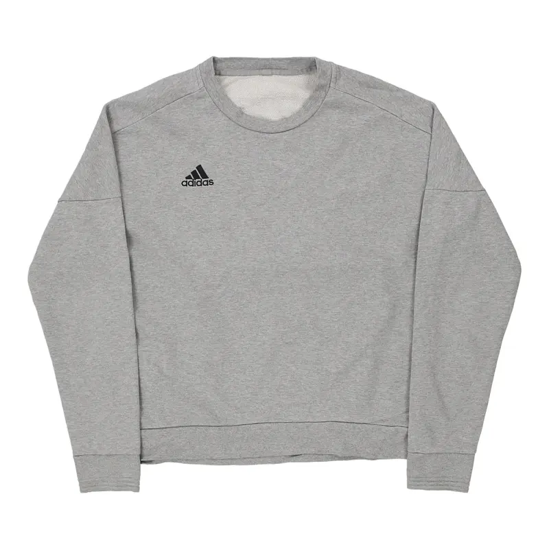 Adidas Sweatshirt - Large Grey Cotton