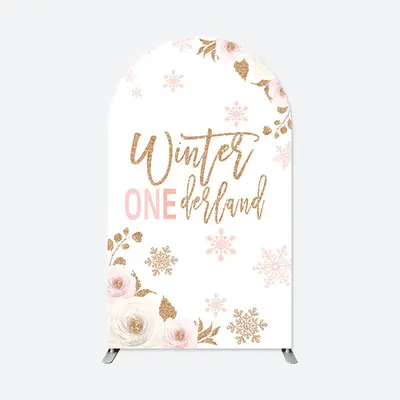 Aperturee Winter Onederland Birthday Double Sided Arch Backdrop | Diy Round Arch Backdrop | Chiara Arch Backdrop Diy | Round ...