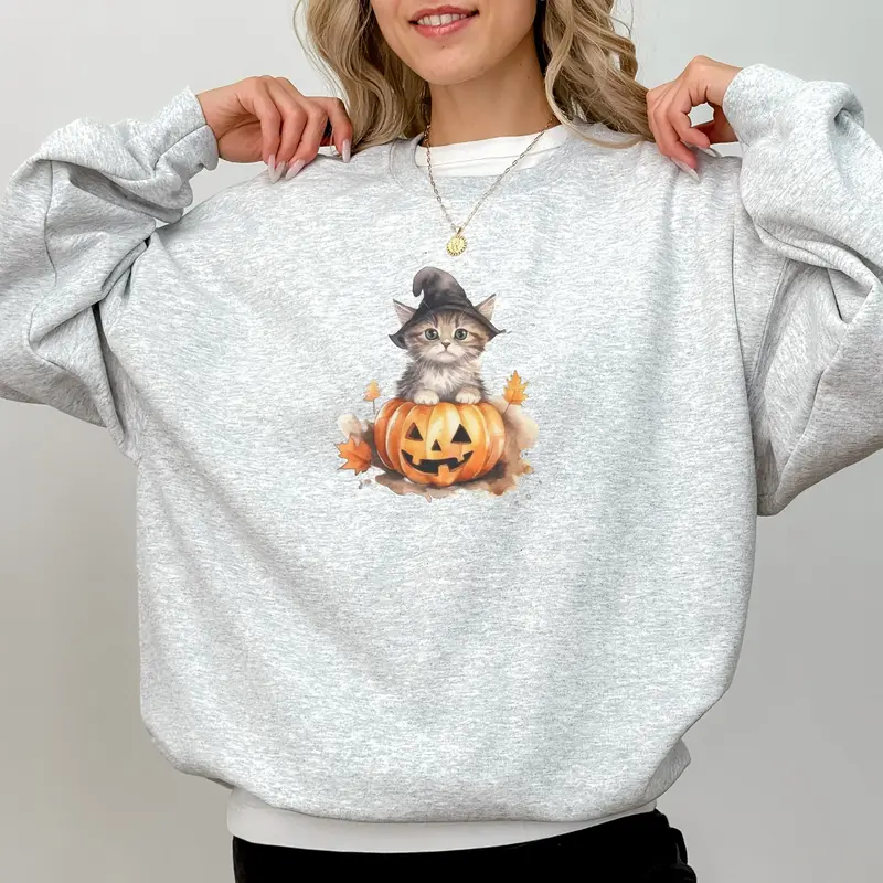 Vintage Spooky Kitten Crewneck