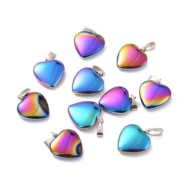 Electroplate Non-magnetic Synthetic Hematite Pendants