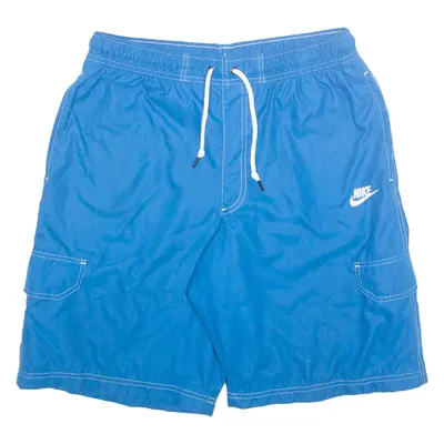 NIKE Mesh Lined Mens Swimming Shorts Blue L W32