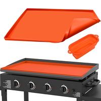 Silicone Griddle Mat with Oil Cup Liner, 2 Counts Reusable Food Grade Silicone Barbecue Mat, Kitchen Accessories All Season C...
