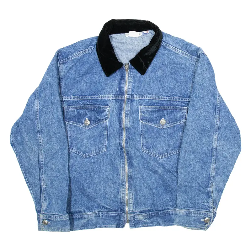 GOTCHA COVERED Mens Denim Jacket Blue 90s L