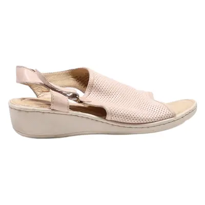 BORN Wedge Heels Beige Leather Womens UK 8.5