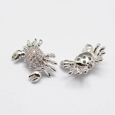 Brass Micro Pave Grade AAA Cubic Zirconia Beads