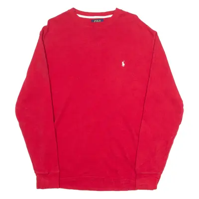 POLO RALPH LAUREN Mens T-Shirt Red Long Sleeve L