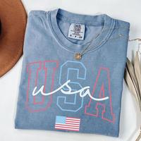 Comfort Colors USA T-Shirt, 4th Of July T-Shirt Women, Patriotic T-Shirt, Fourth Of July Tee, American Tee, July 4th Tee, Ame...