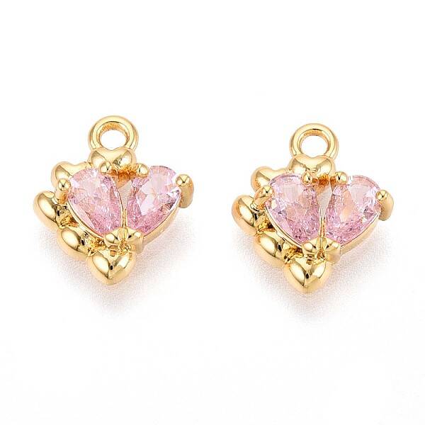 Brass Micro Pave Cubic Zirconia Charms