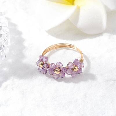Natural Amethyst Finger Rings