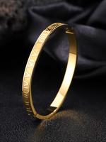 Unisex Street Style Roman Numerals Design Bangle, Gifts for Wife, Minimalist Trendy Bangle Bracelet for Women & Men, Chic All...