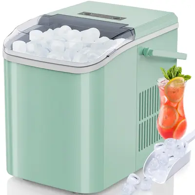 Ice Makers Countertop with Soft Chewable Pellet Ice, 7 Mins Ice Making, 35.5Lbs/24Hrs, Pebble Ice Maker Machine with Self-Cle...