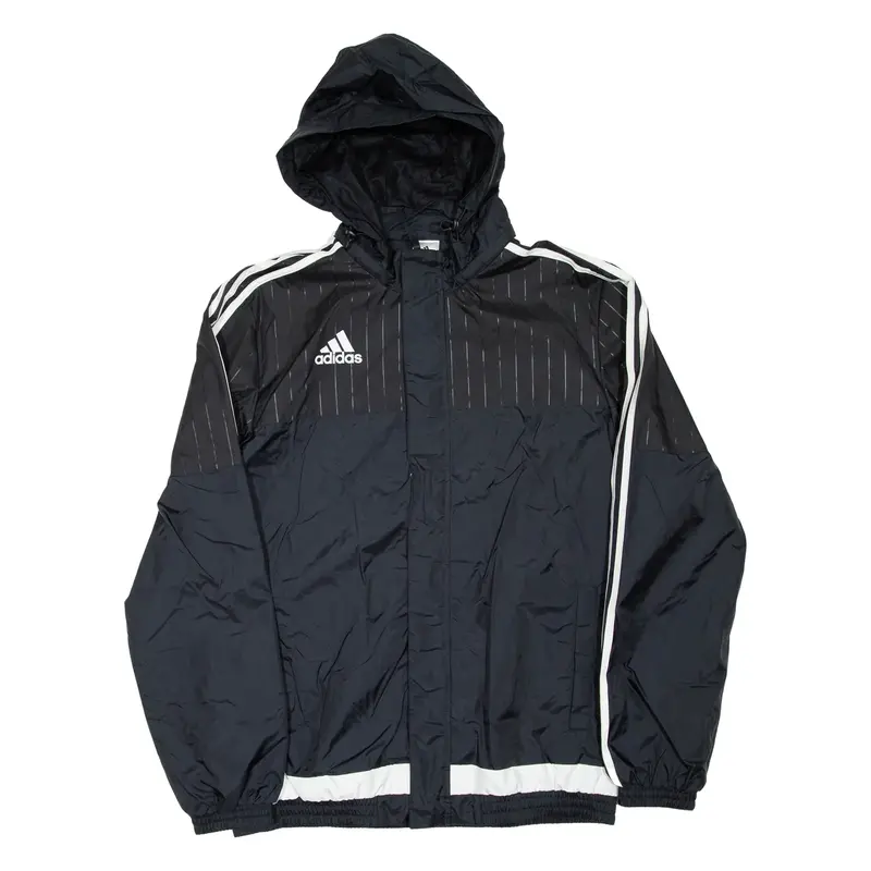 ADIDAS Mens Rain Jacket Black Hooded M