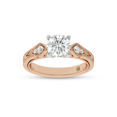 Vesta Vintage Inspired Round Lab Grown Diamond Engagement Ring | 18K Rose Gold 3 1/4 CT. TW.