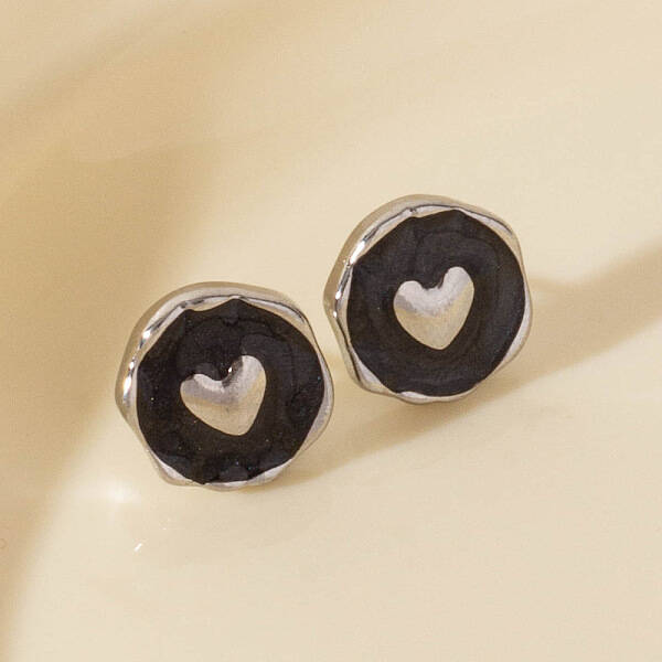304 Stainless Steel Heart Stud Earrings