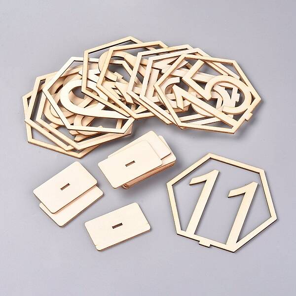 Wood Table Numbers Cards