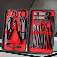 Stainless Steel Nail Clipper Set with Storage Case, 1 Set Portable Nail Nippers Nail Pusher Manicure & Pedicure Tool for Home...