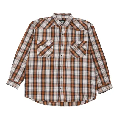 Key Checked Shirt - XL Orange Cotton