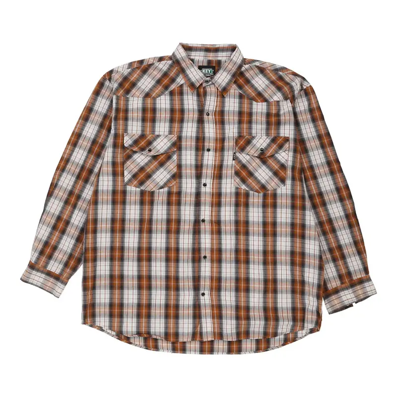Key Checked Shirt - XL Orange Cotton