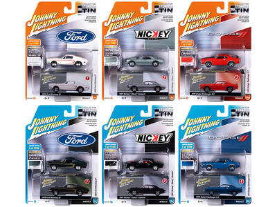 Johnny Lightning Collectors Tin 2021 Set of 6 Cars Release 3 Limited Edition of 7140 pieces Worldwide 1/64 Diecast Model Cars...