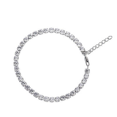 Hip-hop Unisex Stainless Steel Rhinestone Cup Chain Bracelets Street Fashion Jewelry