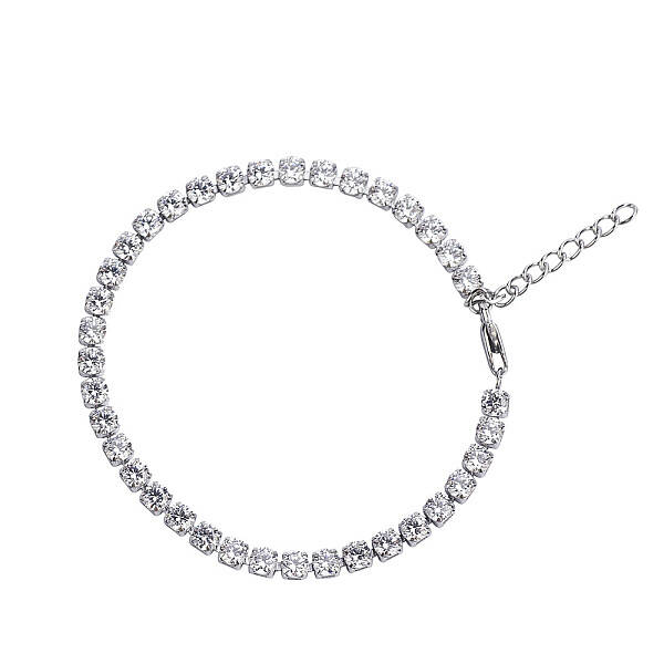 Hip-hop Unisex Stainless Steel Rhinestone Cup Chain Bracelets Street Fashion Jewelry