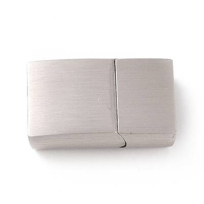Tarnish Resistant 304 Stainless Steel Rectangle Magnetic Clasps with Glue-in Ends