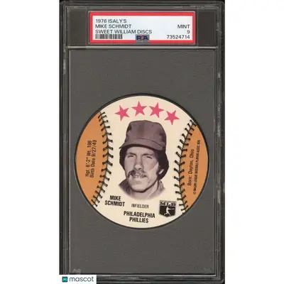 Mike Schmidt PSA 1976 Isaly'S Sweet William Disc Baseball 9 73524714
