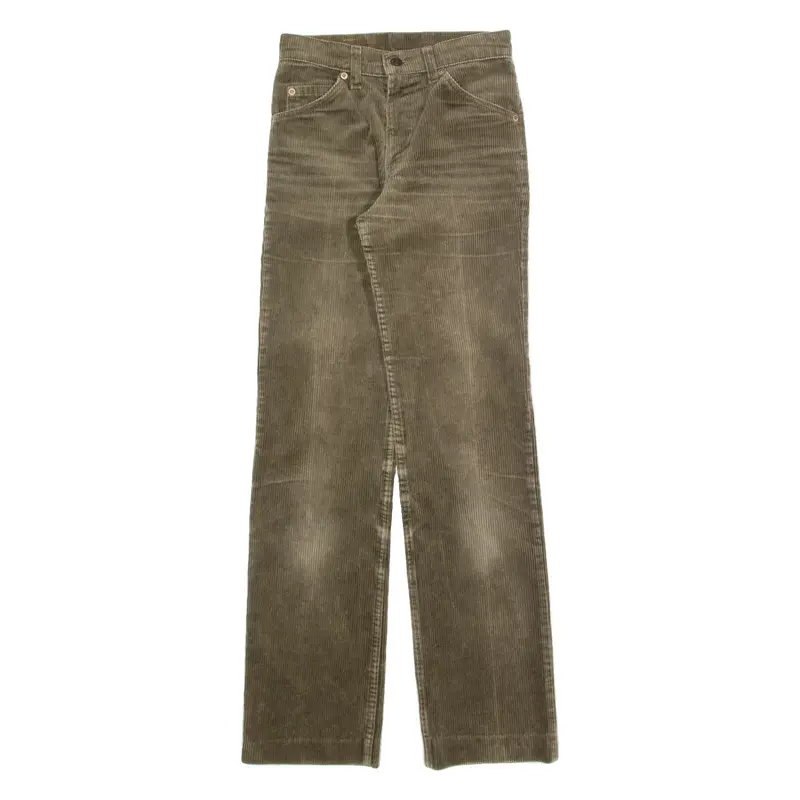 LEVI'S Womens Corduroy Trousers Brown Slim Straight 90s W24 L30