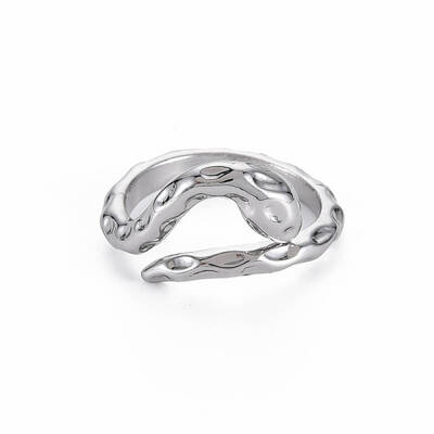 Snake Shape Rack Plating Alloy Cuff Rings