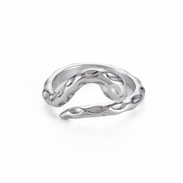 Snake Shape Rack Plating Alloy Cuff Rings