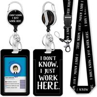 Retractable Badge Holder with Detachable Lanyard, 1 Set Id Badge Holder for Office, School, Hospital
