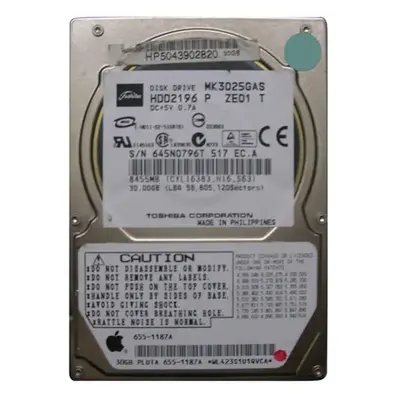 HDD2196P Toshiba 30GB 4200RPM IDE Ultra ATA/100 (ATA-6) 8MB Cache 2.5-Inch Hard Drive