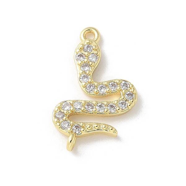 Brass Micro Pave Clear Cubic Zirconia Pendants
