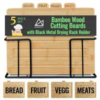 MODERNLYST Wood Cutting Board Set with Holder 13\