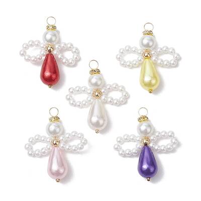 5Pcs Glass Pearl Pendants