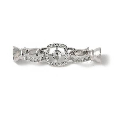 Brass Pave Clear Cubic Zirconia Fold Over Clasps