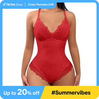 FeelinGirl Valentine's Day  OutdoorFun Sexy Low-back Ultra-versatile Lace Bodysuit tts Short Womenswear Comfort Tops Nylon Va...