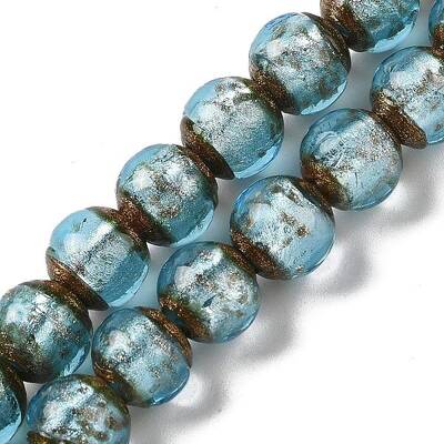 Handmade Gold Sand Lampwork Beads Strands