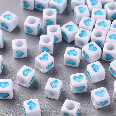 White Opaque Acrylic Beads