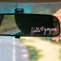 Car Rearview Mirror Sticker, Self-adhesive Car Mirror Decal, Car Decor for Girls, Car Gadgets, Car Exterior Decoration Acces...