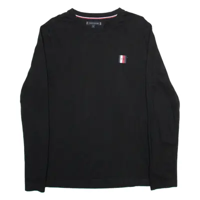 TOMMY HILFIGER Mens T-Shirt Black Long Sleeve M