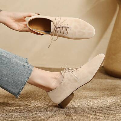CHIKO Beatrice Round Toe Block Heels Oxfords Shoes