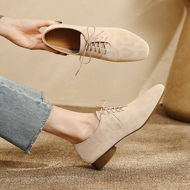CHIKO Beatrice Round Toe Block Heels Oxfords Shoes