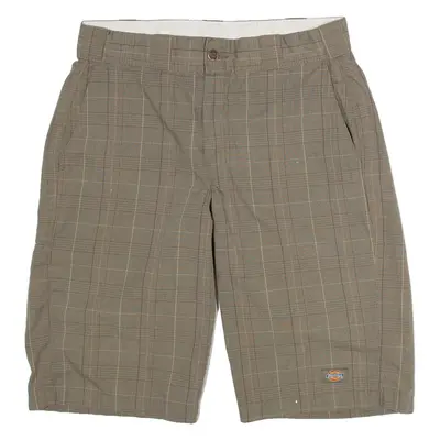 DICKIES Mens Workwear Shorts Brown Check M W30