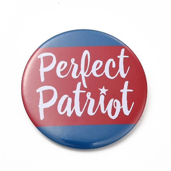 Independence Day Flat Round Tinplate Badge Pins
