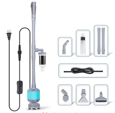 hygger 360GPH Electric Aquarium Gravel Cleaner, 5 in 1 Automatic Fish Tank Cleaning Tool Set Vacuum Water Changer Sand Washer...