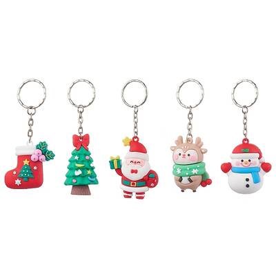 Christmas Theme PVC Plastic Keychains