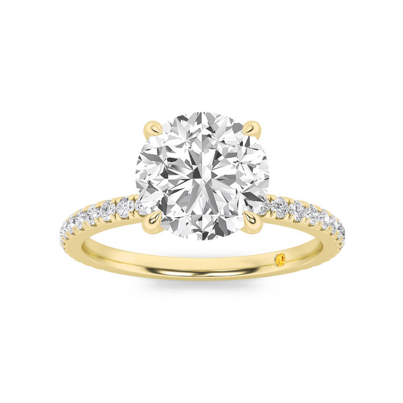 Florence Hidden Halo Round Lab Grown Diamond Engagement Ring | 18K Yellow Gold 1 1/3 CT. TW.