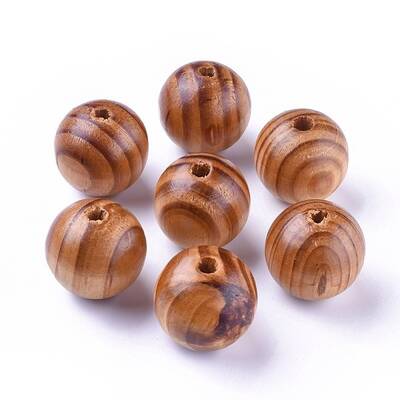 Round Natural Wood Beads